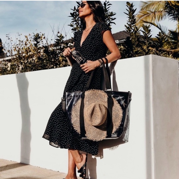 BEIS Handbags - BEIS Clear/Black Hat Tote